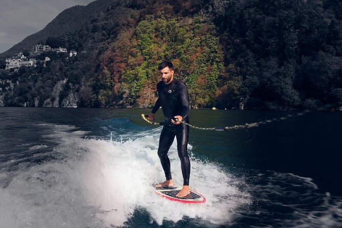 1H Wakeboard and Wakesurf on Lake Como with Mastercraft Boat - Wakeboarding on Lake Como, with villas in view