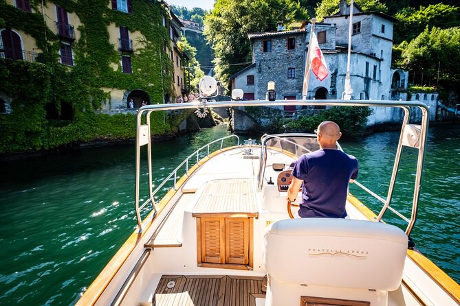 2H Private Cruise on a beautiful wooden speedboat on Lake Como - Nesso’s Roman bridge and the eastern return