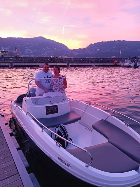 Lake Como: Motor Boat Rental - The boat, GPS, and safety setup