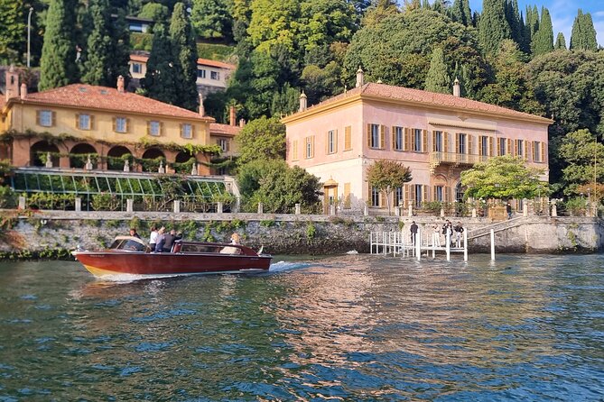 Lake Como Shared Boat Tour and Aperitif with Prosecco - Villa Taverna and the village of Torno