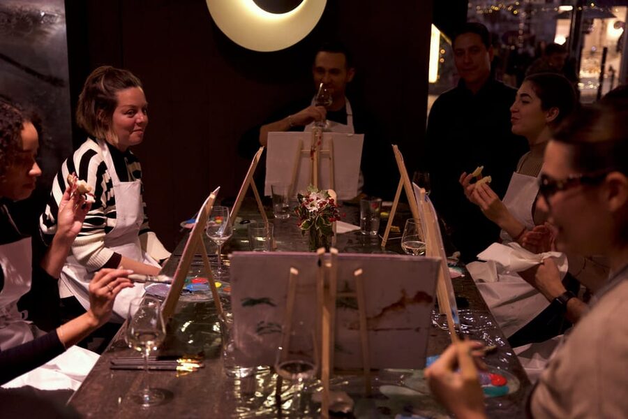 Milan: Paint 'n Sip Class - The art supplies are included, which improves the value