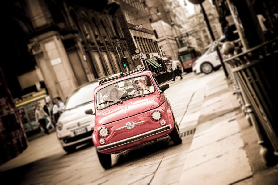 Milan: Slow Tour by Vintage Red Fiat 500 (1 hour, 1 stop) - The small-car trade-offs you need to accept