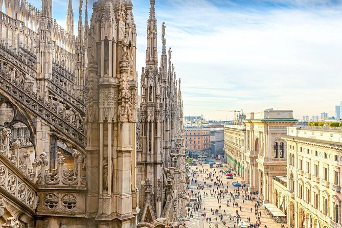 Milan Small Group: Duomo & Rooftop, Sforza Castle, Gelato Tasting - Cordusio and Via Dante show Milan between the landmarks